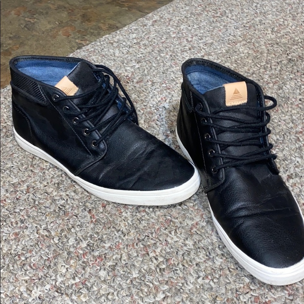 Black leather shoes